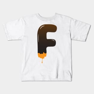 Chocolate Alphabet Letter F Kids T-Shirt